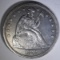 1842 SEATED LIBERTY DOLLAR  CH AU