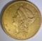 1852 $20 GOLD LIBERTY  AU/BU