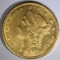 1874-CC $20 GOLD LIBERTY  AU/BU