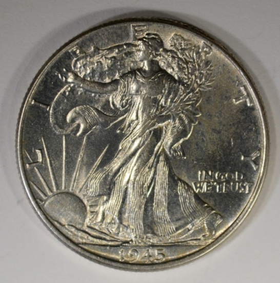 1945 WALKING LIBERTY HALF DOLLAR, GEM BU