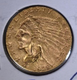 1929 $2 1/2 GOLD INDIAN HEAD  CH BU