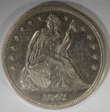 1847 SEATED DOLLAR, AU/BU