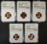 5 LINCOLN CENTS NGC MS-66 RD