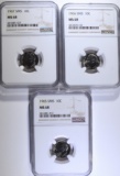 1965, 1966, 1967 SMS DIMES NGC MS68
