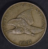 1857 FLYING EAGLE CENT, NICE XF