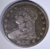 1837 REEDED EDGE HALF DOLLAR, VF/XF