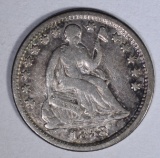 1858-O SEATED HALF DIME, XF