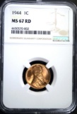 1944 LINCOLN CENT NGC MS-67 RD
