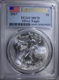 2017 AMERICAN SILVER EAGLE PCGS MS70