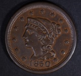 1850 LARGE CENT  CH BU