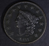 1831 LARGE CENT  XF N-8 R.3