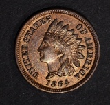 1864 BRONZE INDIAN HEAD CENT AU/UNC