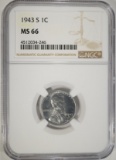 1943-S LINCOLN CENT NGC MS-66