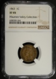 1863 INDIAN CENT, NGC XF-45