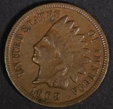 1908-S INDIAN HEAD CENT, VF