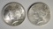 2 PEACE DOLLARS: 1924 CH BU+ & 1926 AU/UNC