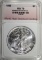 1989 AMERICAN SILVER EAGLE WHSG GRADED