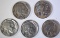 5 BUFFALO NICKELS: 1935-D VF, 1935 AU,