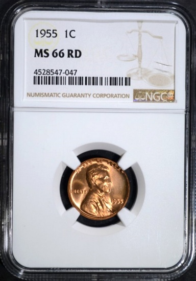 1955 LINCOLN CENT NGC MS66 RD