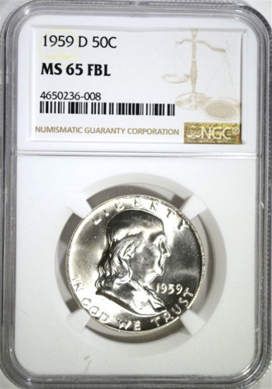 1959-D FRANKLIN HALF DOLLAR NGC