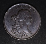 1805 DRAPED BUST HALF CENT  CH BU