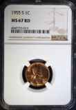 1955-S LINCOLN CENT NGC MS67RD