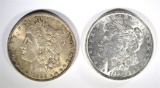 1886 & 1889 MORGAN SILVER DOLLARS, CH BU