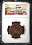 1850 LARGE CENT, NGC VF-35 BN