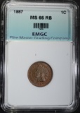 1887 INDIAN CENT, EMGC GEM BU BN