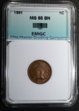 1891 INDIAN CENT, EMGC GEM BU BN