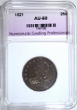 1821 BUST QUARTER, NGP AU/BU