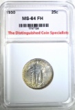 1930 STANDING LIBERTY QUARTER, TDCS CH/GEM BU FH