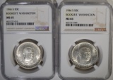 2-1946-S B.T. WASHINGTON HALVES, NGC MS-65