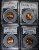 4 PCGS SP68RD LINCOLN CENTS: