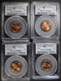 4 PCGS SP68RD LINCOLN CENTS: