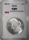 1891-S MORGAN DOLLAR RNG CH BU