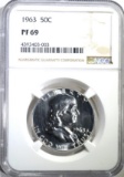 1963 FRANKLIN HALF DOLLAR, NGC PF-69!!!