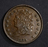 1835 CLASSIC HEAD HALF CENT  BROWN  UNC