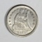 1842 SEATED HALF DIME, AU++/CH BU