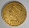 1844-O $5 GOLD LIBERTY  BU