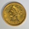 1851-D $5 GOLD LIBERTY  CH BU+