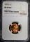 1957-D LINCOLN CENT, NGC MS-67 RED