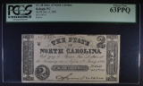 1861 $2 STATE OF NORTH CAROLNA PCGS 63PPQ
