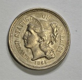 1865 3-CENT NICKEL, CH BU+