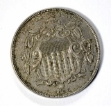 1868 SHIELD NICKEL, AU