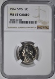 1967 SMS JEFFERSON NICKEL NGC MS-67 CAMEO