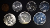 LOT: 1957 & 1962-D FRANKLIN & 1964 KENNEDY 50c