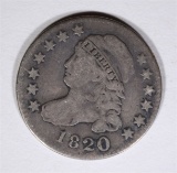 1820 CAPPED BUST DIME, FINE