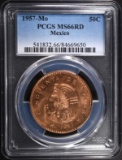 1957 MEXICO 50 CENTAVOS PCGS MS66 RD