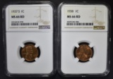 1937-S & 38 LINCOLN CENTS NGC MS-66 RD